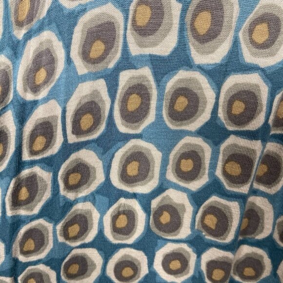 Boden Fixed Wrap Jersey Printed 3/4 Sleeves Midi Dress Size 10 R Blue Yellow Dot - Picture 8 of 14